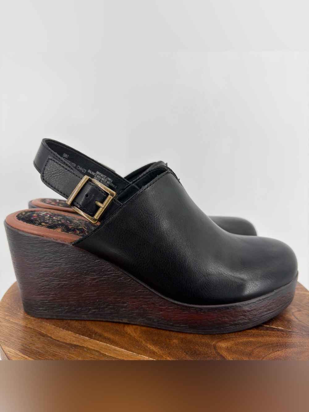 BOC‎ Born Concept Heels Womens 9 Black Wedge Comfort Boho Coastal Beach Festival